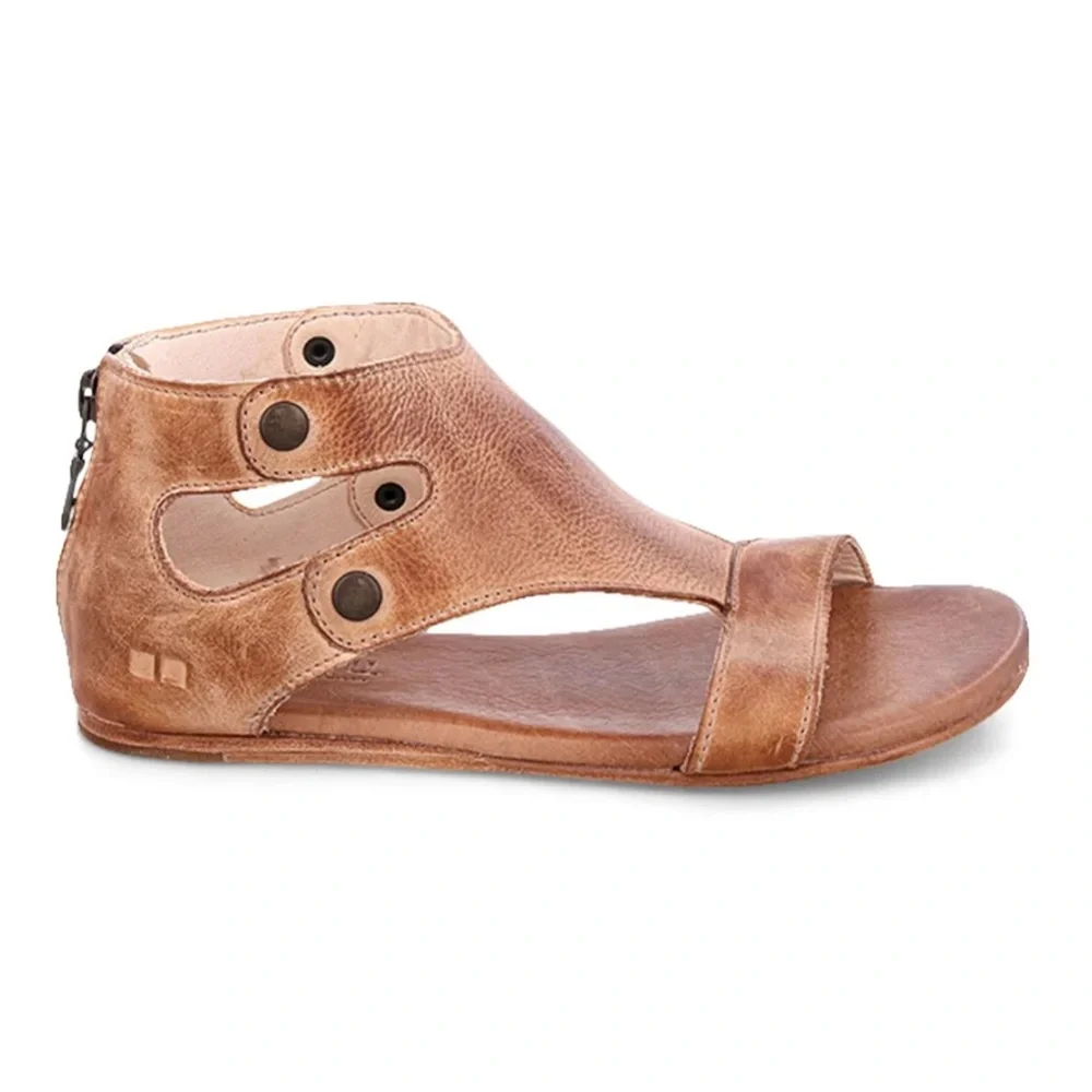 Bed | Stu Soto Tan Leather Sandals | 11 - Picture 2 of 13